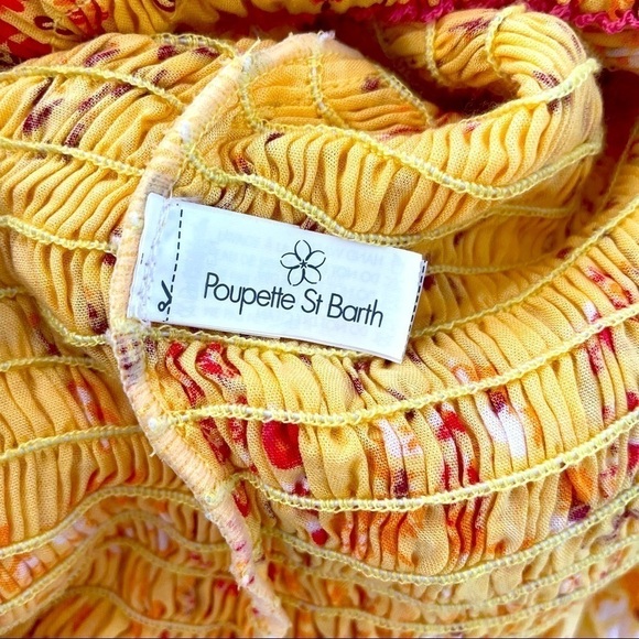Poupette St Barth mini bandeau dress in yellow bouquet NWT - Picture 6 of 6